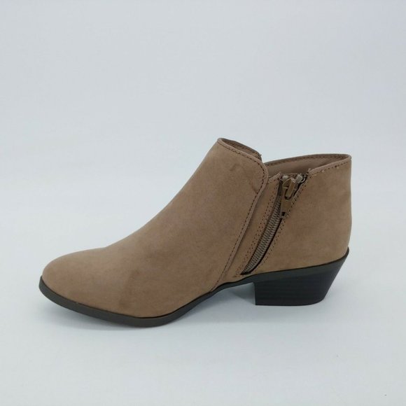 Style & Co Womens WILEYYF1 Ankle Boots Faux Suede Zip Block Heel Taupe 5M New - Picture 2 of 11